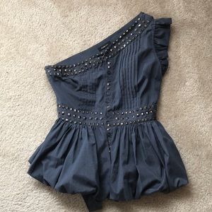 One shoulder studded top, XS
